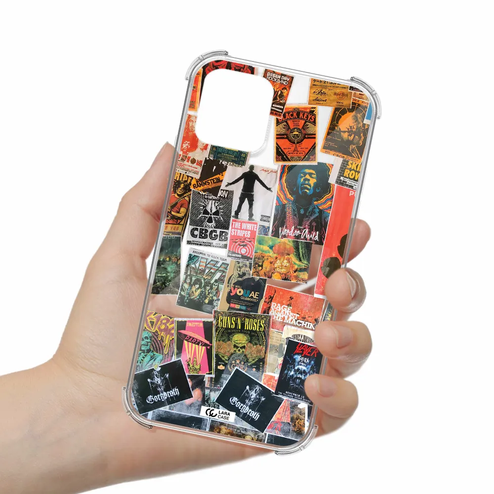a collection of posters on a wall Apple iPhone 11 pro max Clear PC Case