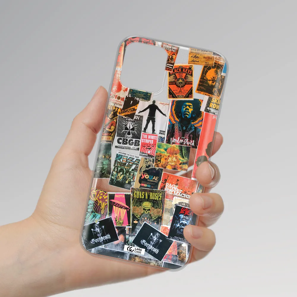 a collection of posters on a wall Apple iPhone 11 pro max Clear TPU Case