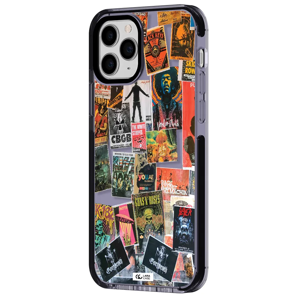 a collection of posters on a wall Apple iPhone 11 pro max impact Lilac Case