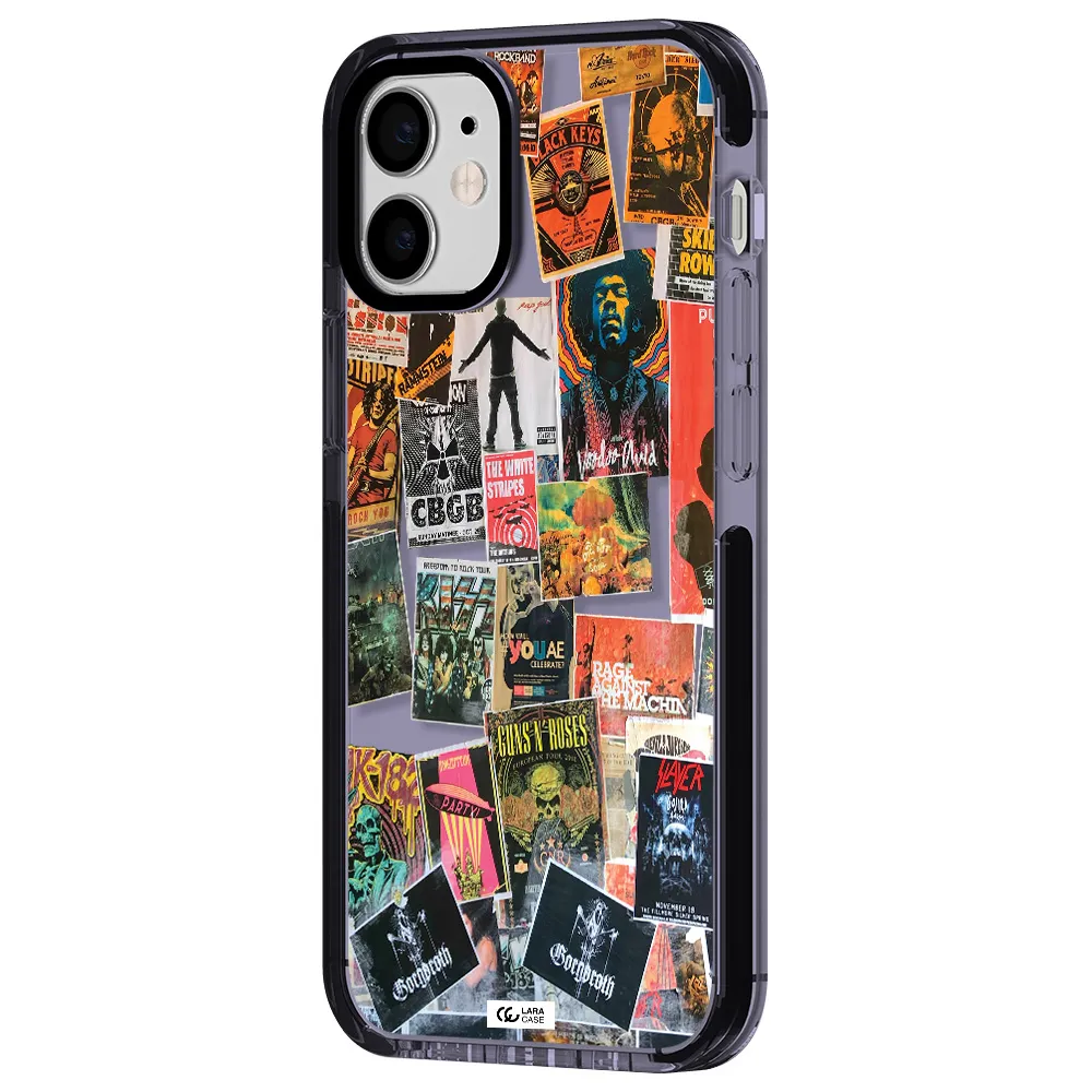 a collection of posters on a wall Apple iPhone 12 mini impact Lilac Case