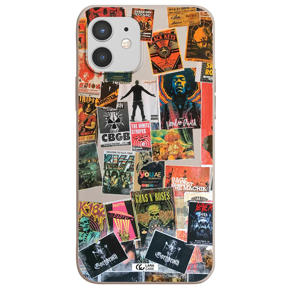 a collection of posters on a wall Apple iPhone 12 mini Silicone Stone Case
