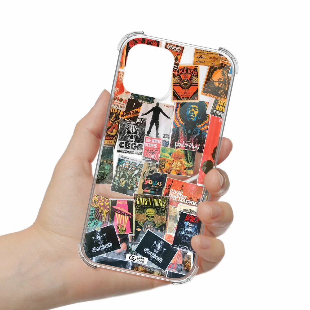 a collection of posters on a wall Apple iPhone 12 pro max Clear PC Case