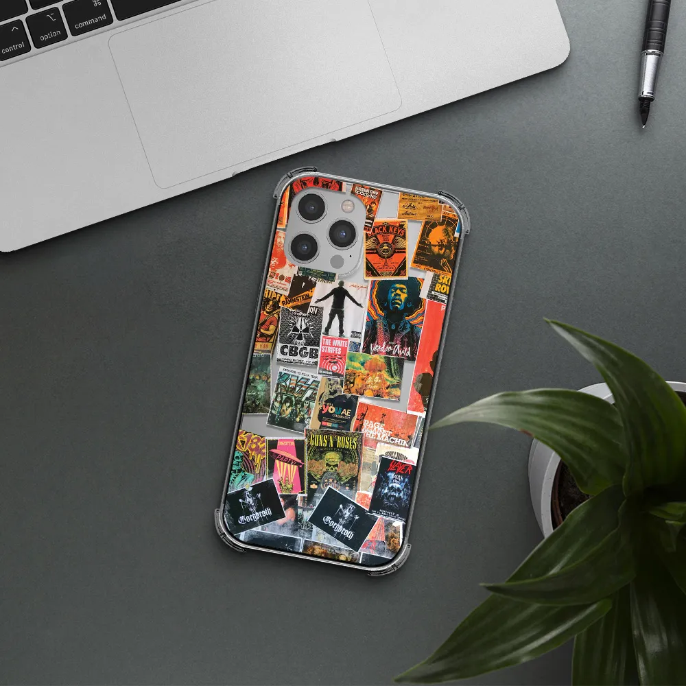 a collection of posters on a wall Apple iPhone 12 pro max Clear PC Case