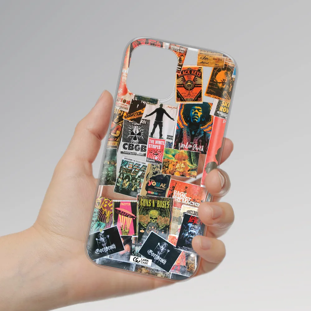 a collection of posters on a wall Apple iPhone 12 pro max Clear TPU Case