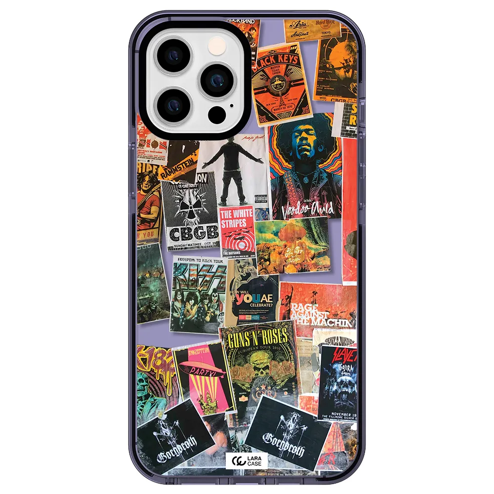 a collection of posters on a wall Apple iPhone 12 pro max impact Lilac Case