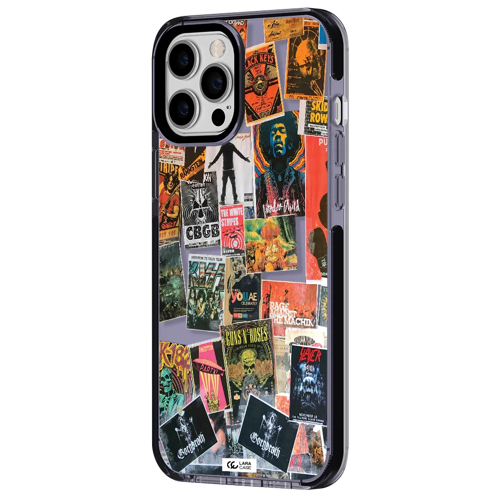 a collection of posters on a wall Apple iPhone 12 pro max impact Lilac Case