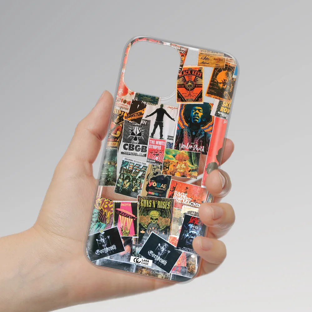 a collection of posters on a wall Apple iPhone 13 Clear TPU Case