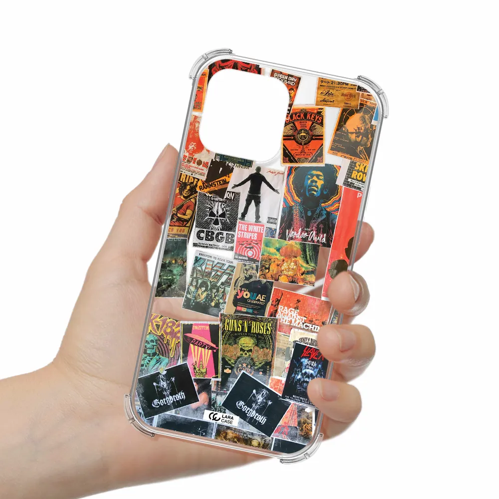 a collection of posters on a wall Apple iPhone 13 Pro Clear PC Case
