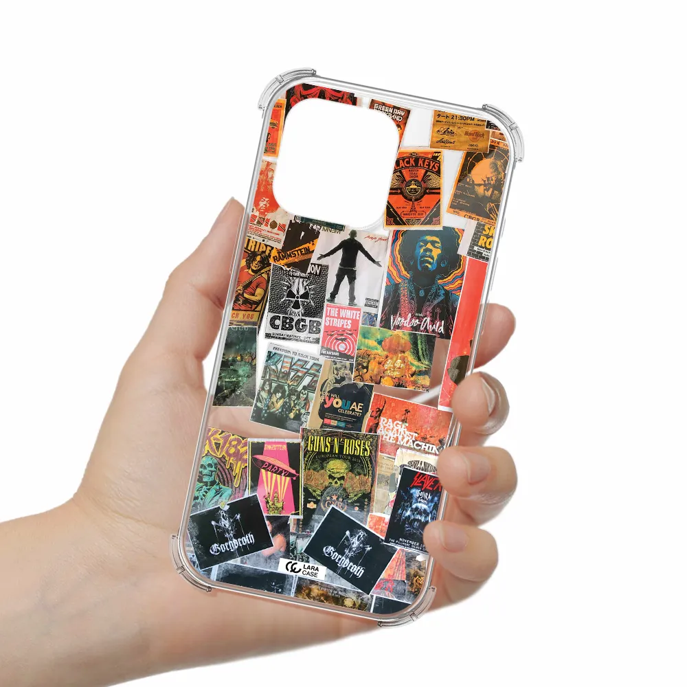 A Collection Of Posters On A Wall Apple Iphone 16 Pro Max Clear Pc Case