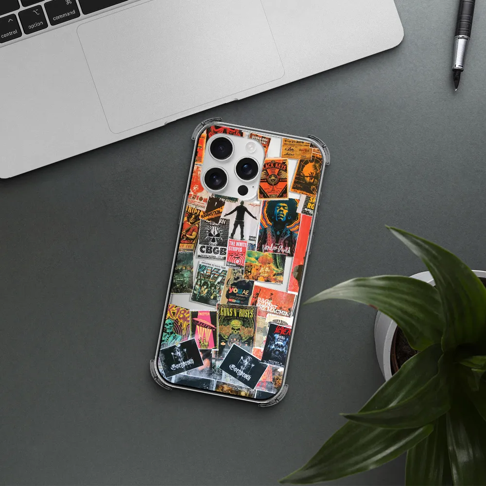 A Collection Of Posters On A Wall Apple Iphone 16 Pro Max Clear Pc Case