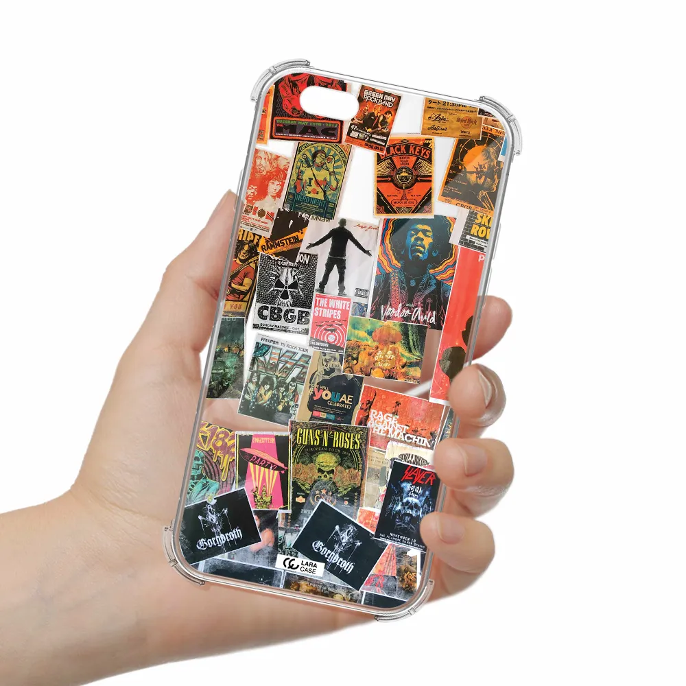 a collection of posters on a wall Apple iPhone 6 Clear PC Case