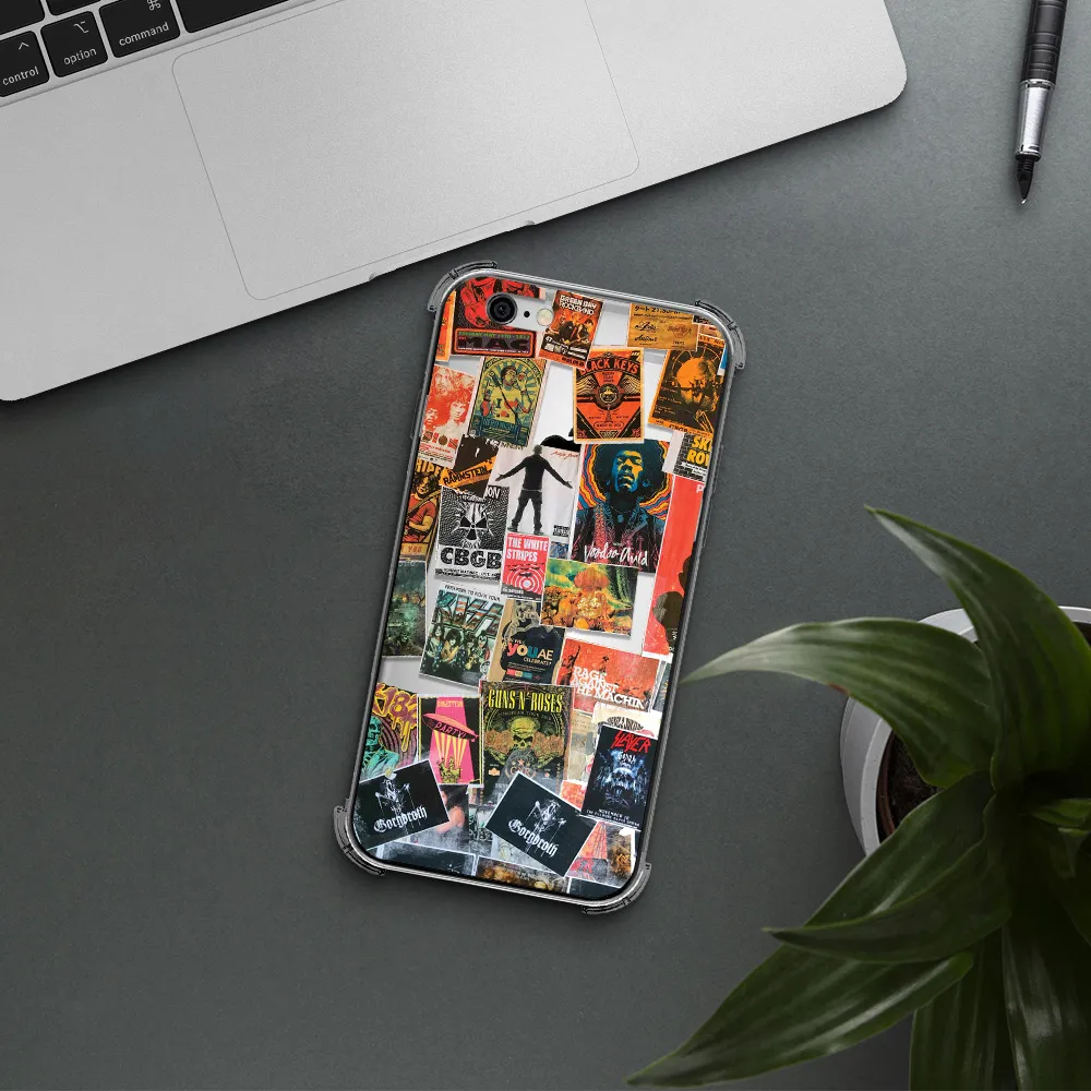 a collection of posters on a wall Apple iPhone 6 Clear PC Case