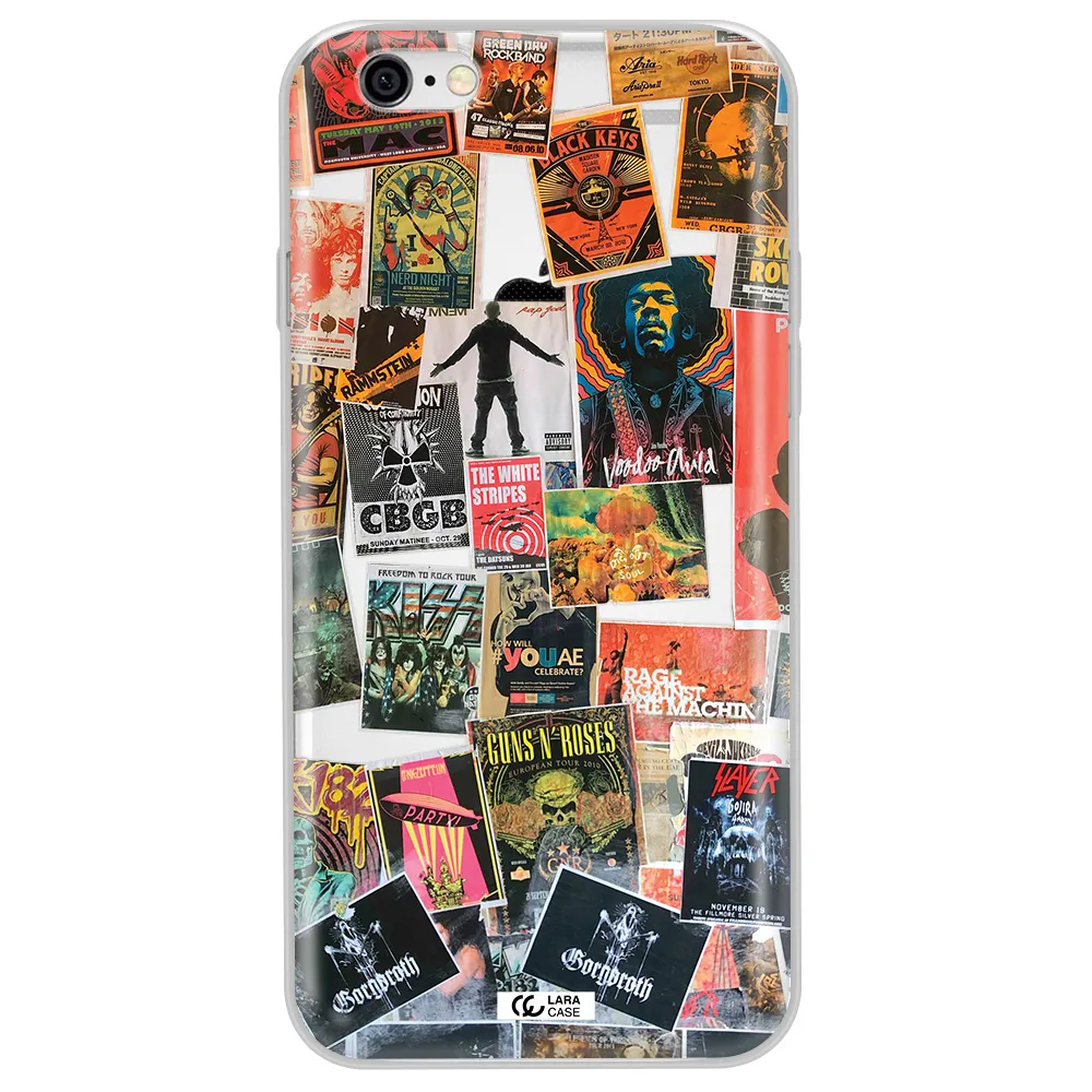 a collection of posters on a wall Apple iPhone 6 Clear TPU Case