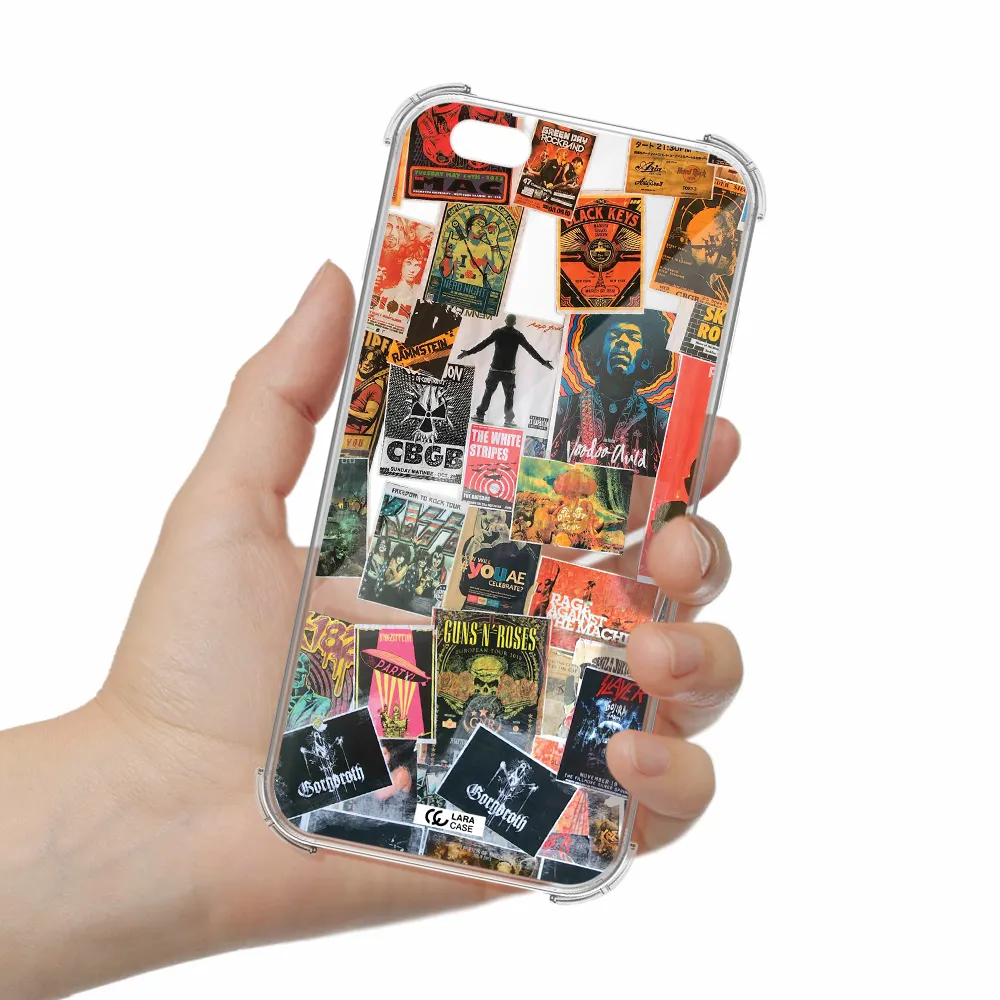 a collection of posters on a wall Apple iPhone 6 plus Clear PC Case