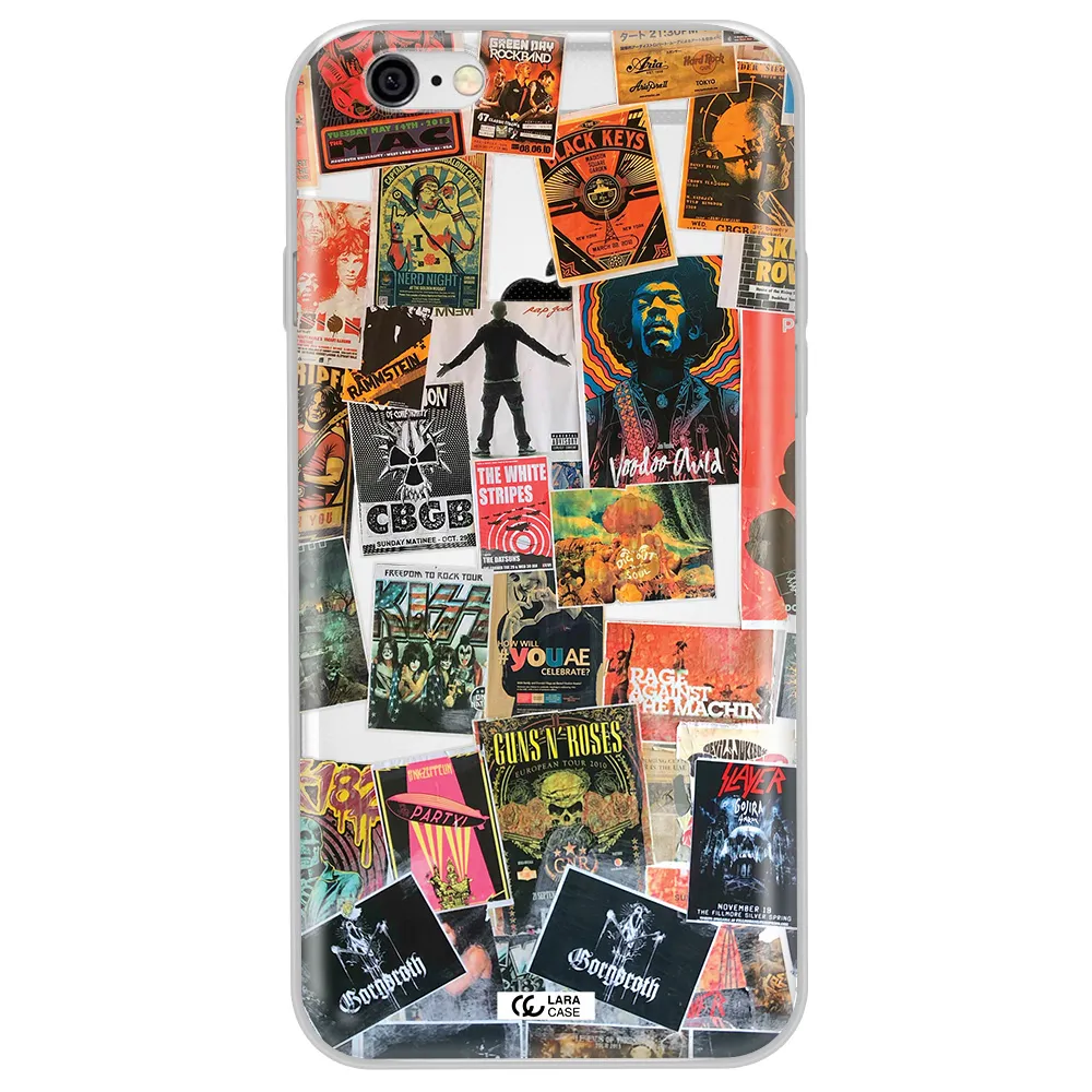 a collection of posters on a wall Apple iPhone 6 plus Clear TPU Case