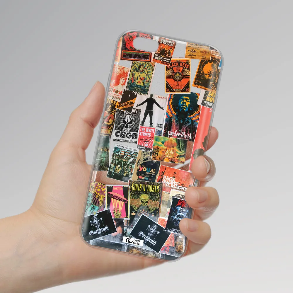 a collection of posters on a wall Apple iPhone 6 plus Clear TPU Case