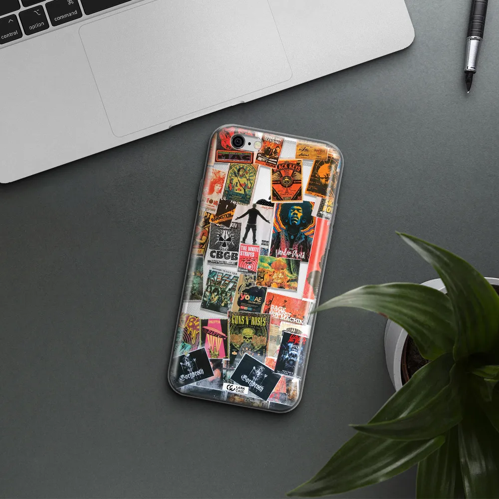 a collection of posters on a wall Apple iPhone 6 plus Clear TPU Case