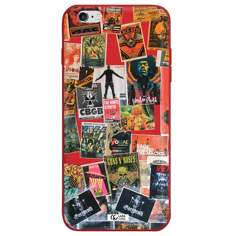 a collection of posters on a wall Apple iPhone 6 plus Silicone Imperial Red Case