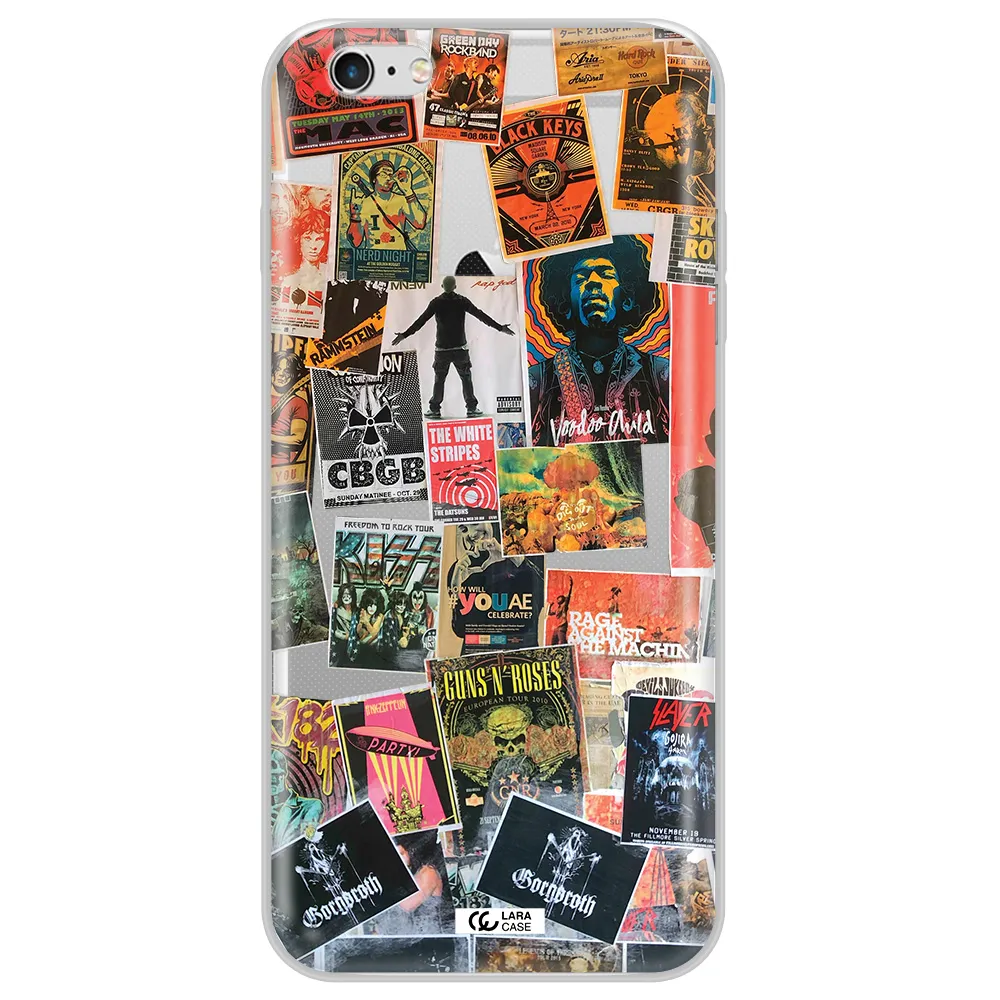 a collection of posters on a wall Apple iPhone 6 s plus Clear TPU Case