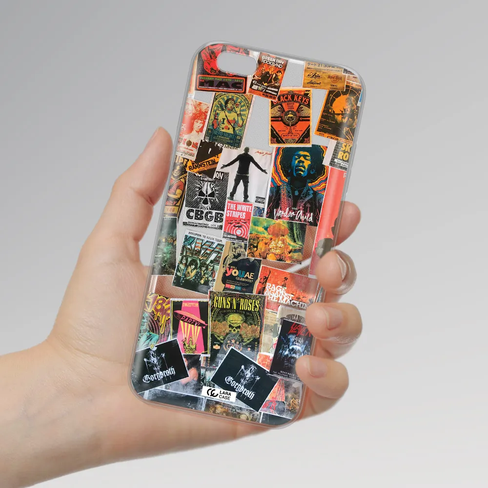 a collection of posters on a wall Apple iPhone 6 s plus Clear TPU Case