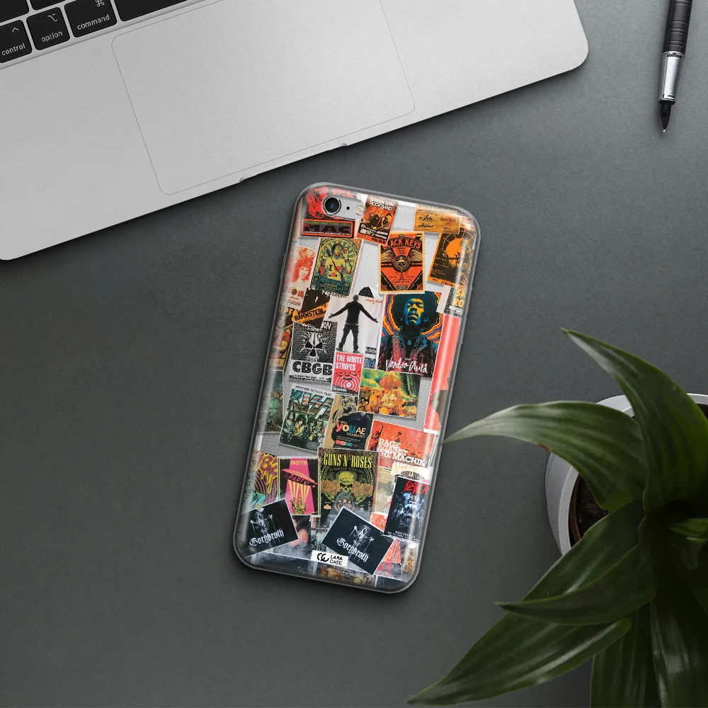 a collection of posters on a wall Apple iPhone 6 s plus Clear TPU Case