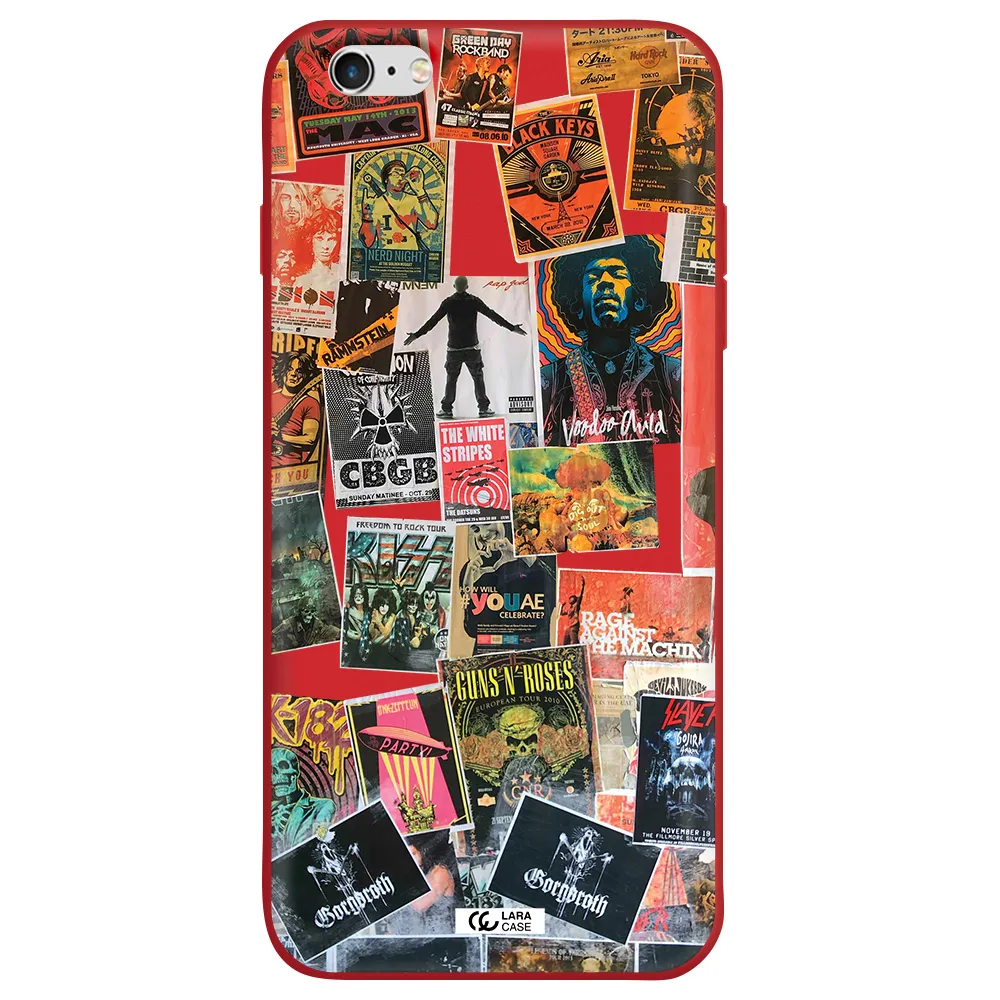 a collection of posters on a wall Apple iPhone 6 s plus Silicone Imperial Red Case