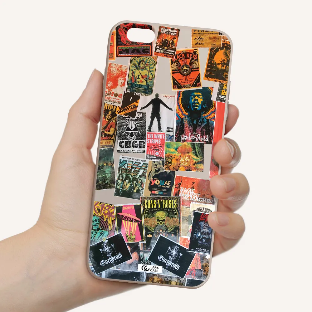 a collection of posters on a wall Apple iPhone 6 s plus Silicone Stone Case