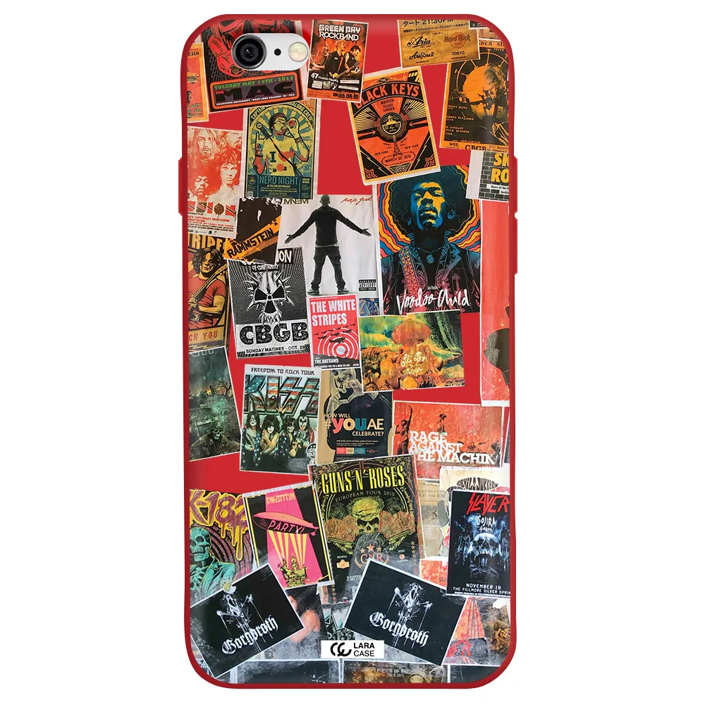 a collection of posters on a wall Apple iPhone 6 Silicone Imperial Red Case