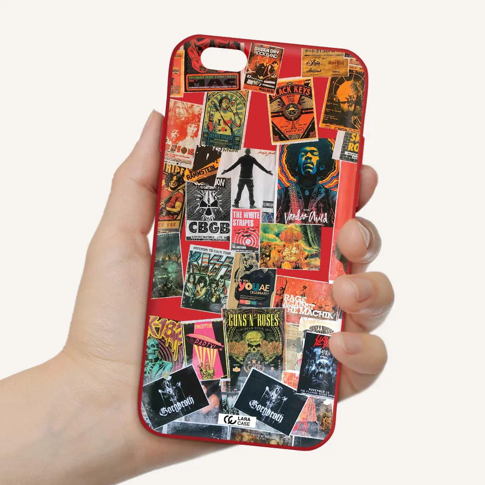 a collection of posters on a wall Apple iPhone 6 Silicone Imperial Red Case