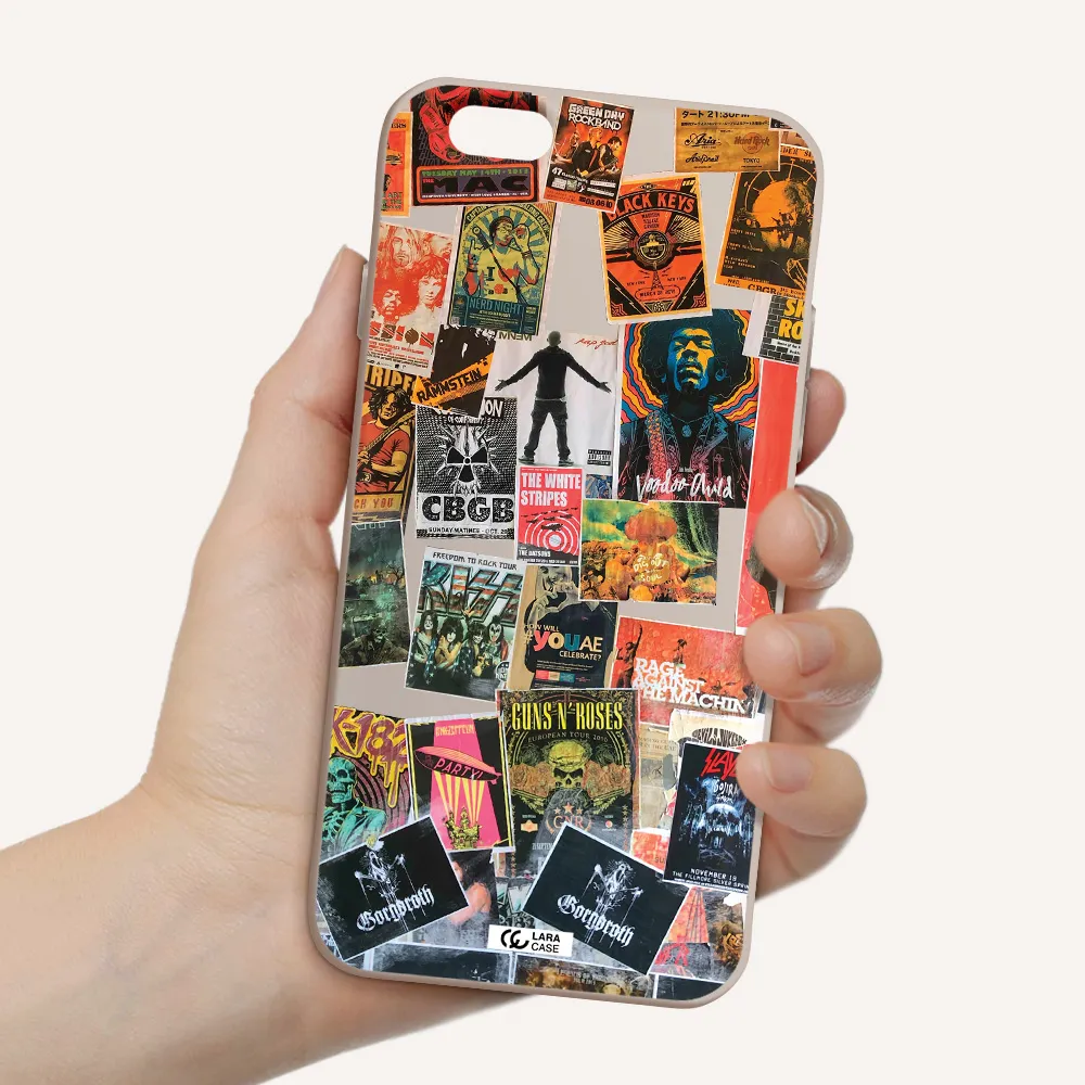 a collection of posters on a wall Apple iPhone 6 Silicone Stone Case