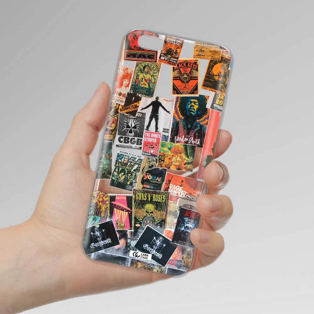 a collection of posters on a wall Apple iPhone 6S Clear TPU Case