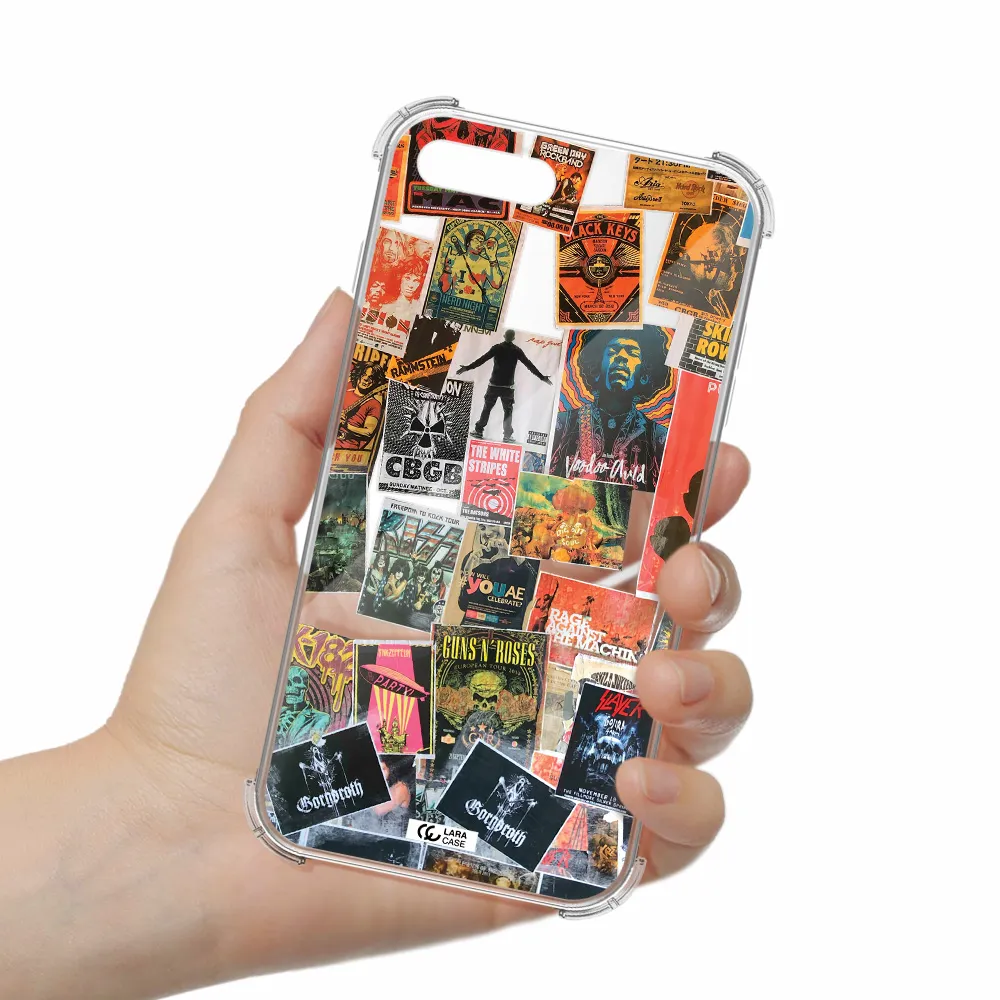 a collection of posters on a wall Apple iPhone 7 plus Clear PC Case