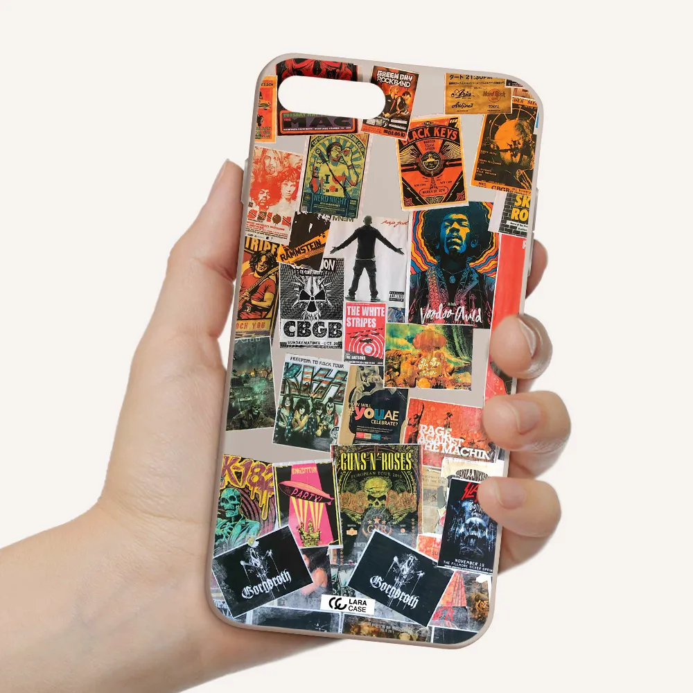 a collection of posters on a wall Apple iPhone 7 plus Silicone Stone Case