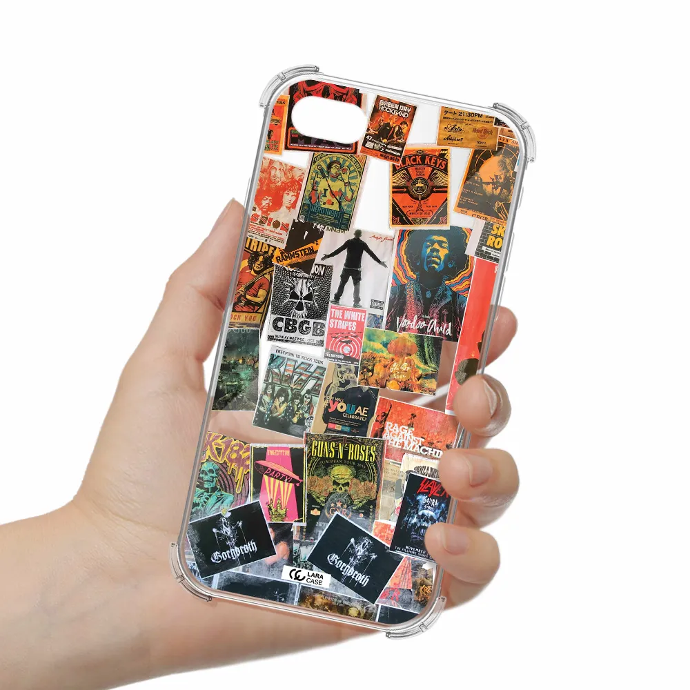 a collection of posters on a wall Apple iPhone se 2020 Clear PC Case