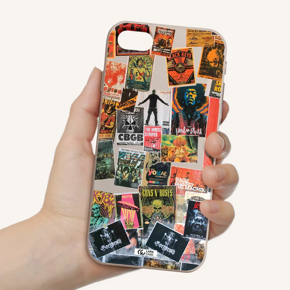 a collection of posters on a wall Apple iPhone se 2020 Silicone Stone Case