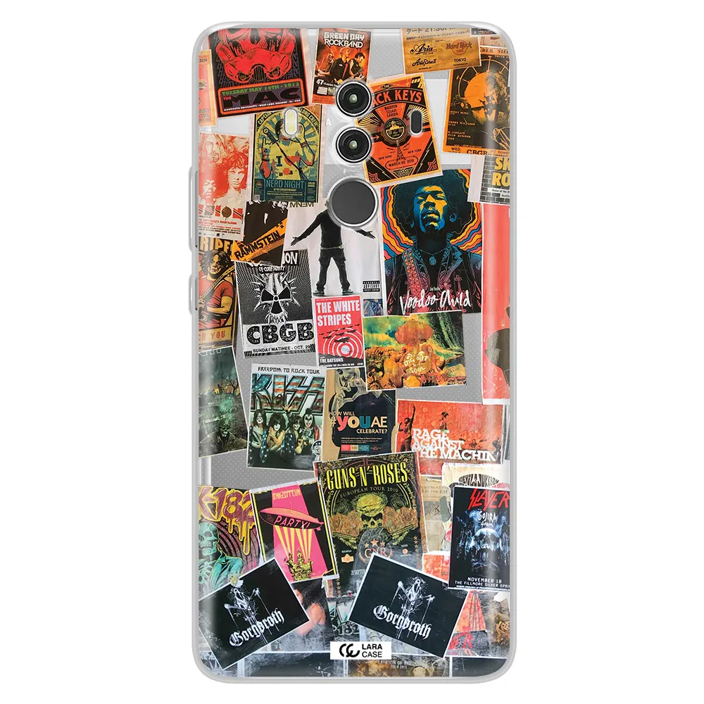 a collection of posters on a wall Huawei Mate 10 Clear TPU Case