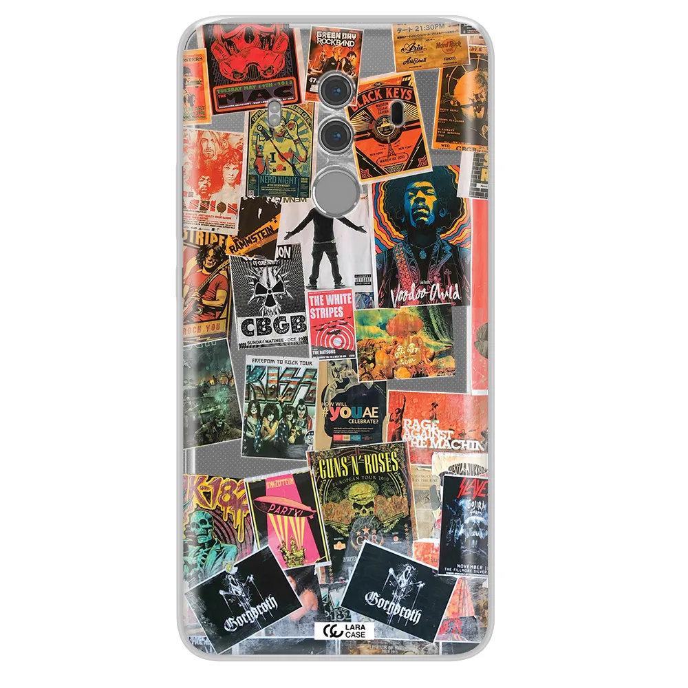 a collection of posters on a wall Huawei Mate 10 Pro Clear TPU Case