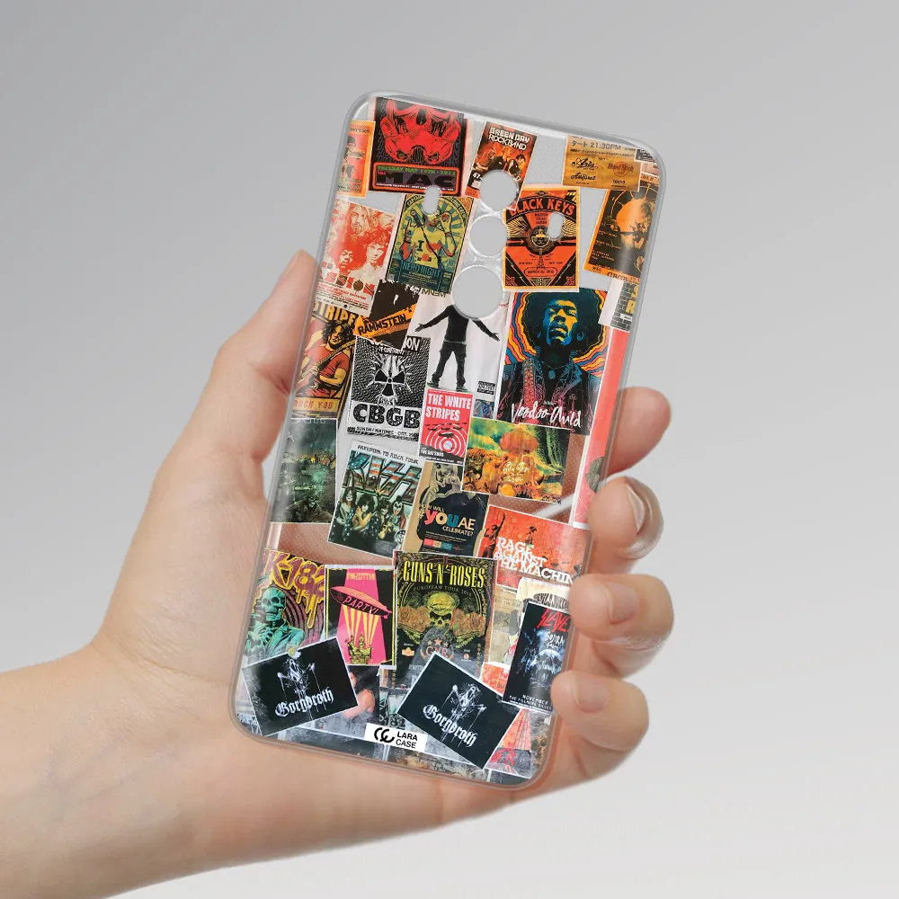 a collection of posters on a wall Huawei Mate 10 Pro Clear TPU Case