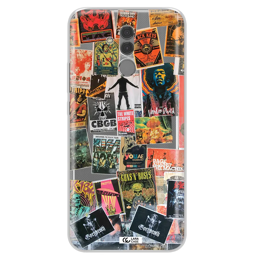 a collection of posters on a wall Huawei Mate 20 Lite Clear TPU Case