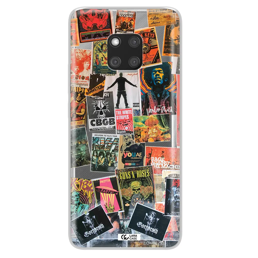a collection of posters on a wall Huawei Mate 20 Pro Clear TPU Case