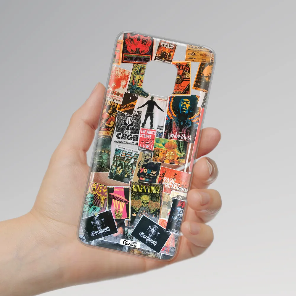 a collection of posters on a wall Huawei Mate 20 Pro Clear TPU Case
