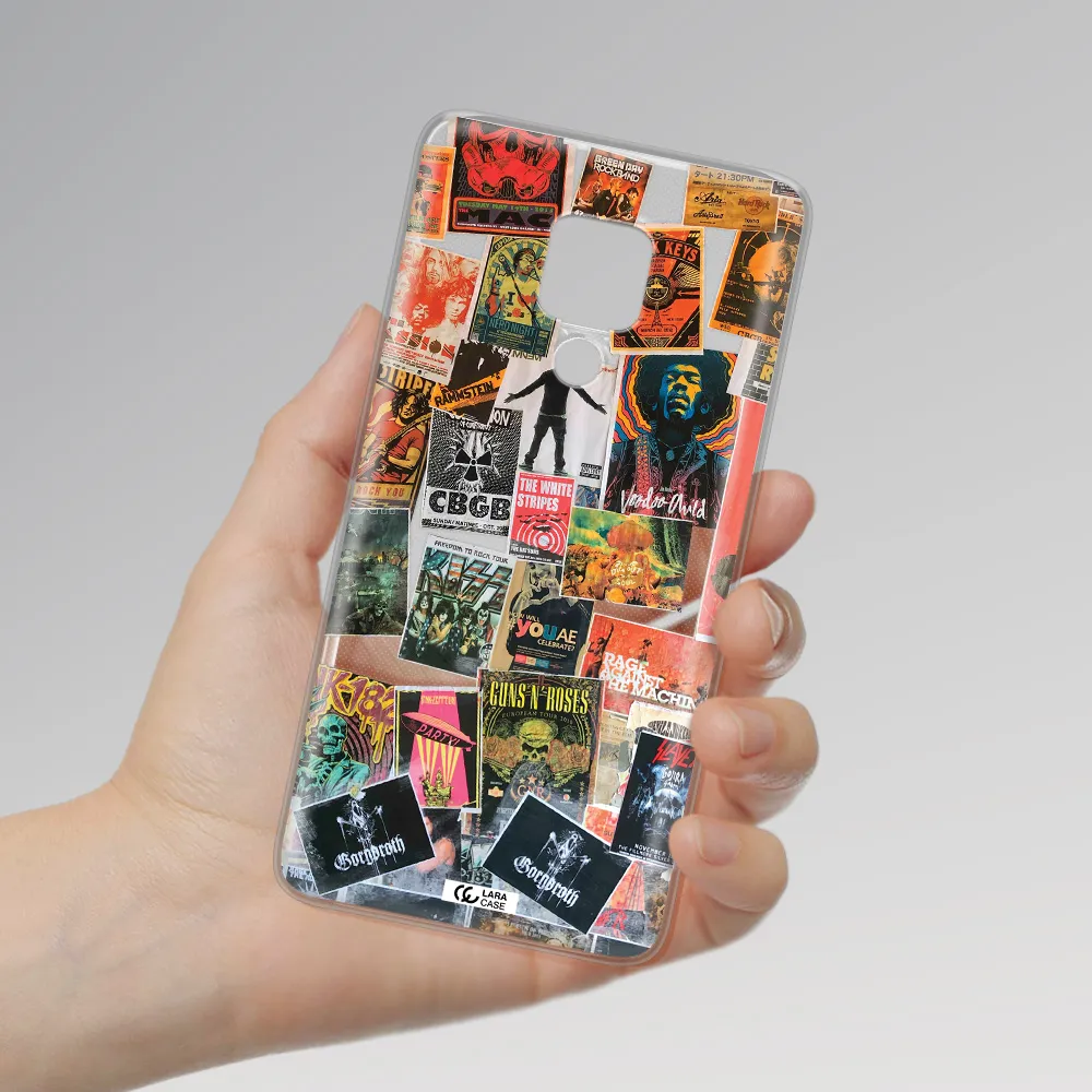 a collection of posters on a wall Huawei Mate 20X Clear TPU Case