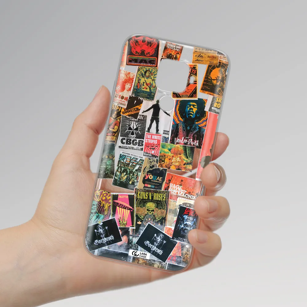 a collection of posters on a wall Huawei Mate 30 Lite Clear TPU Case