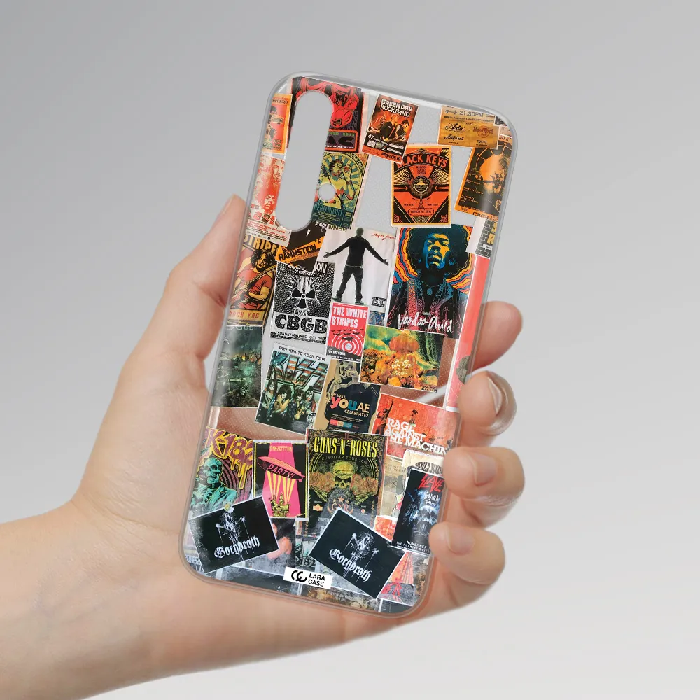 a collection of posters on a wall Huawei Nova 5t Clear TPU Case