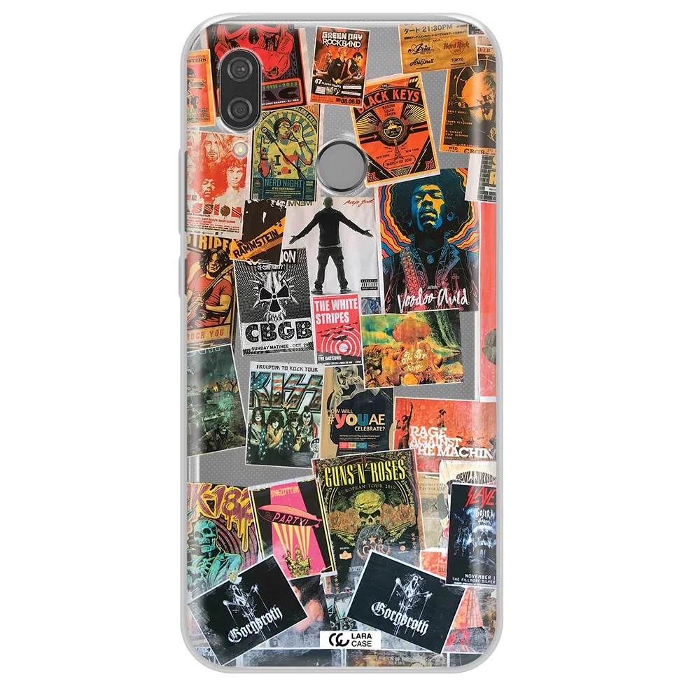 a collection of posters on a wall Huawei P20 Lite Clear TPU Case