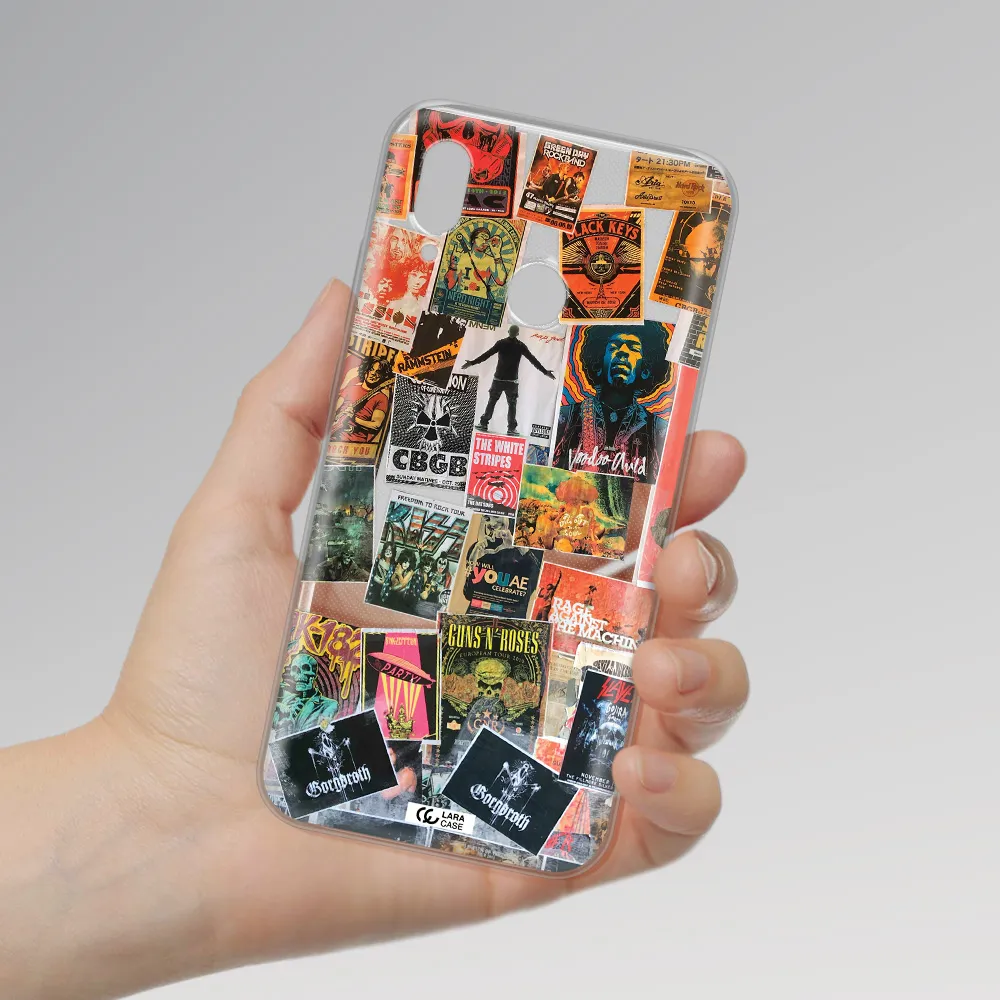 a collection of posters on a wall Huawei P20 Lite Clear TPU Case