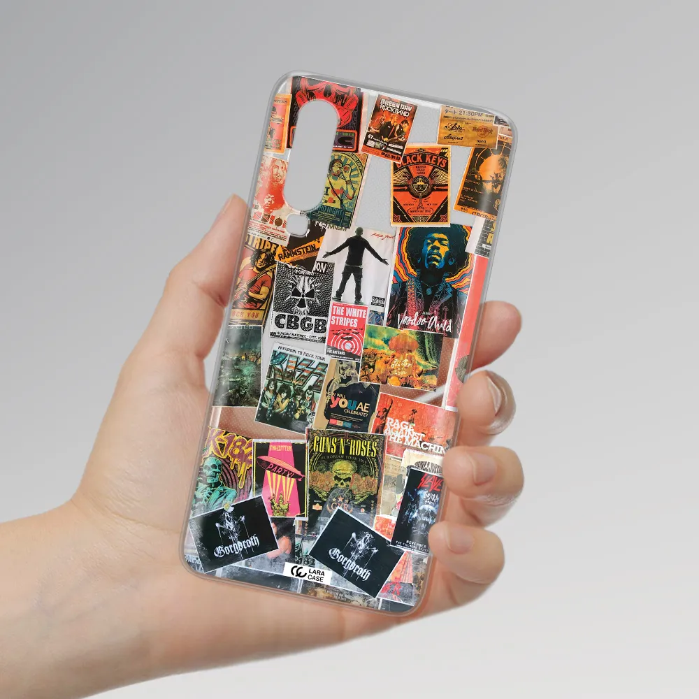 a collection of posters on a wall Huawei P30 Clear TPU Case
