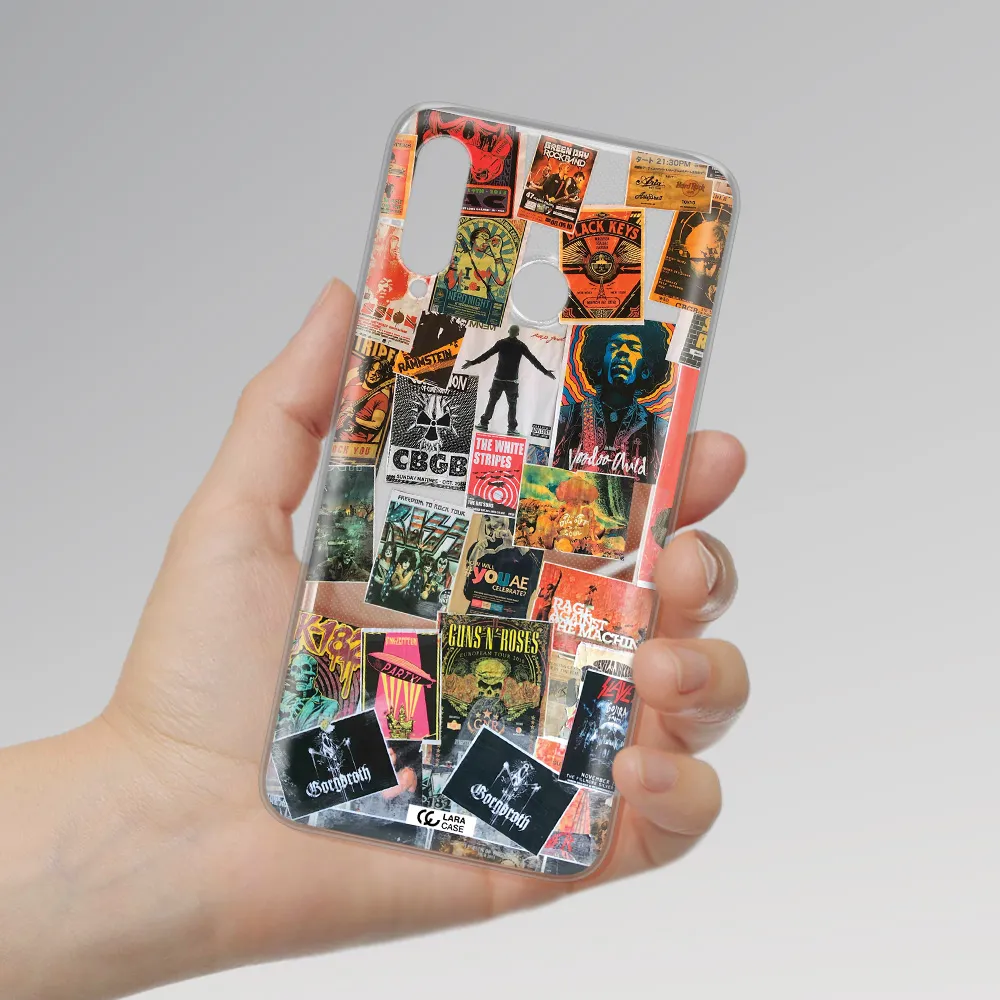 a collection of posters on a wall Huawei P30 Lite Clear TPU Case