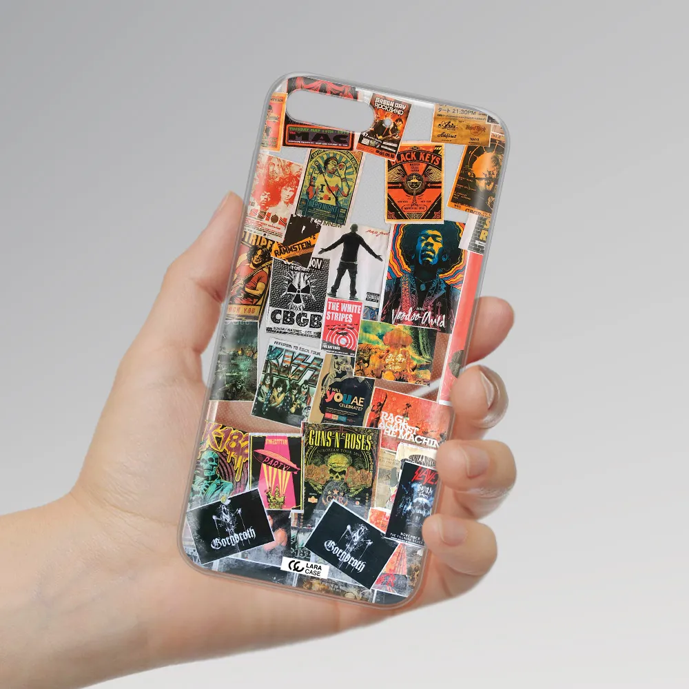 a collection of posters on a wall Huawei Y6 2018 Clear TPU Case