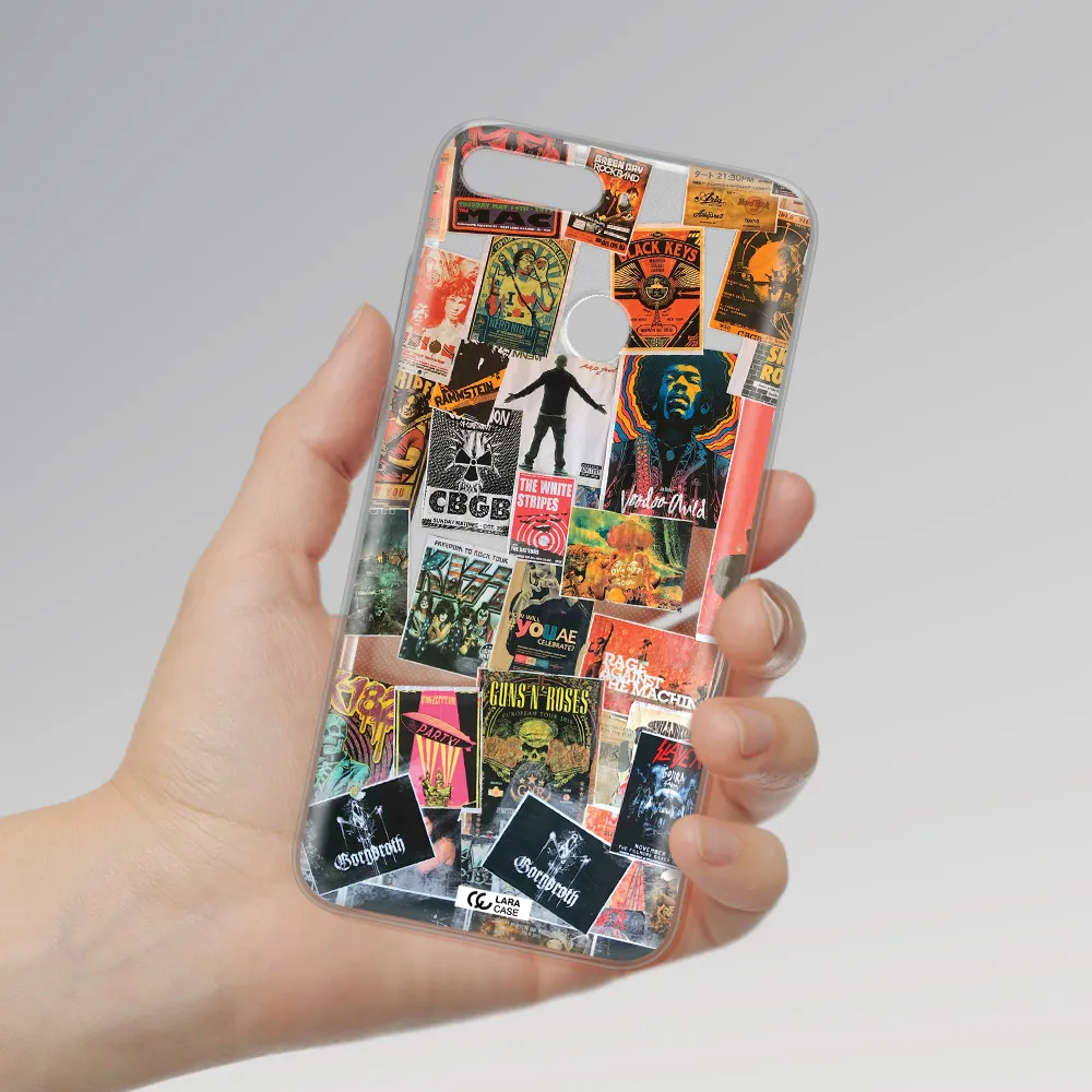 a collection of posters on a wall Huawei Y6 Prime 2018 Clear TPU Case